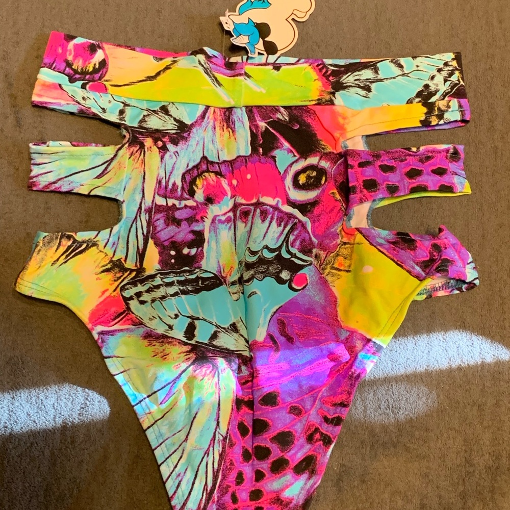 Colorful Butterfly Print Rave Two-Piece Set - Picture 4 of 10